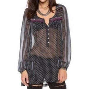 Free People Semi Sheer Blouse m